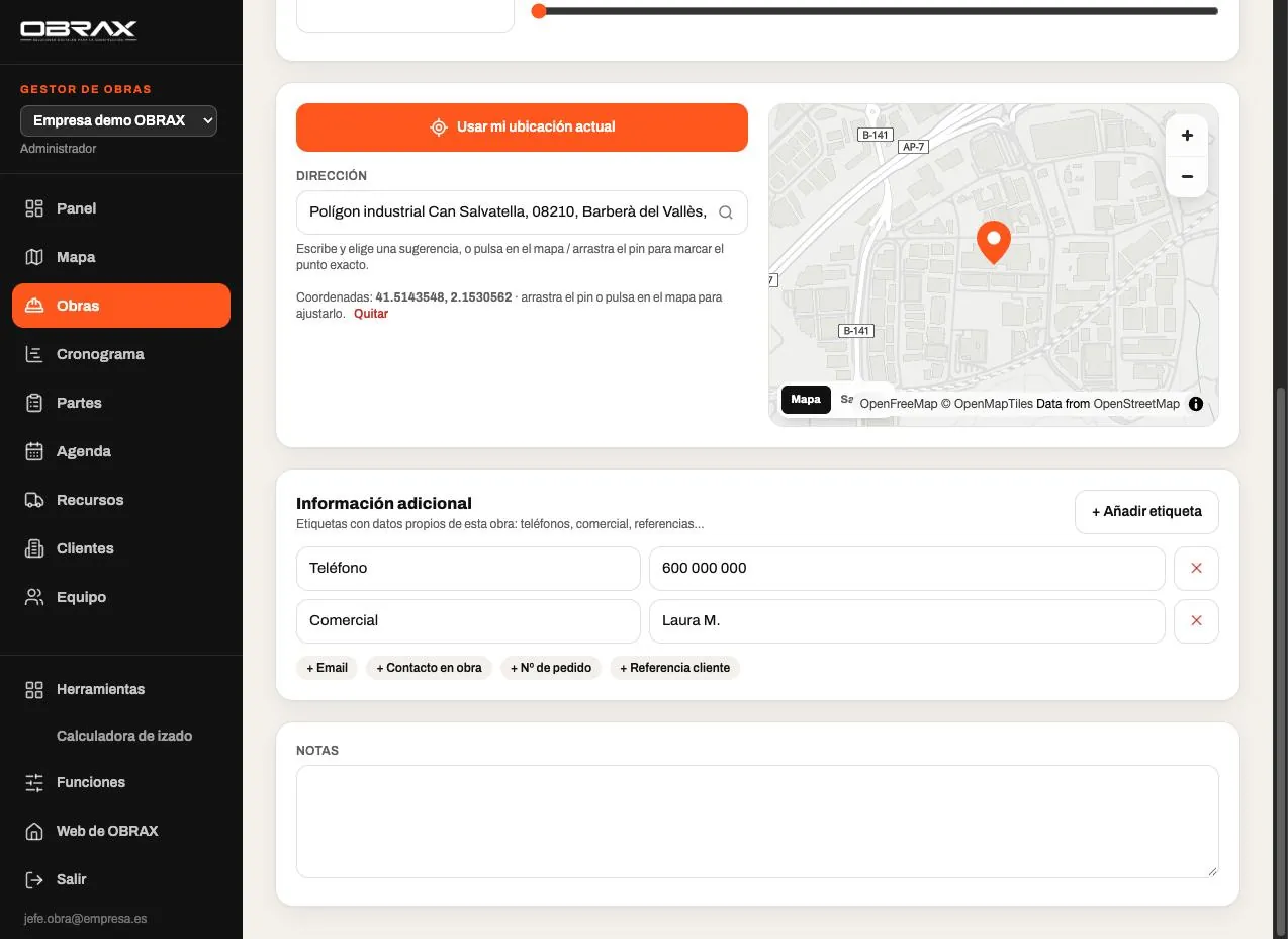OBRAX: Marca el punto exacto y añade tus etiquetas