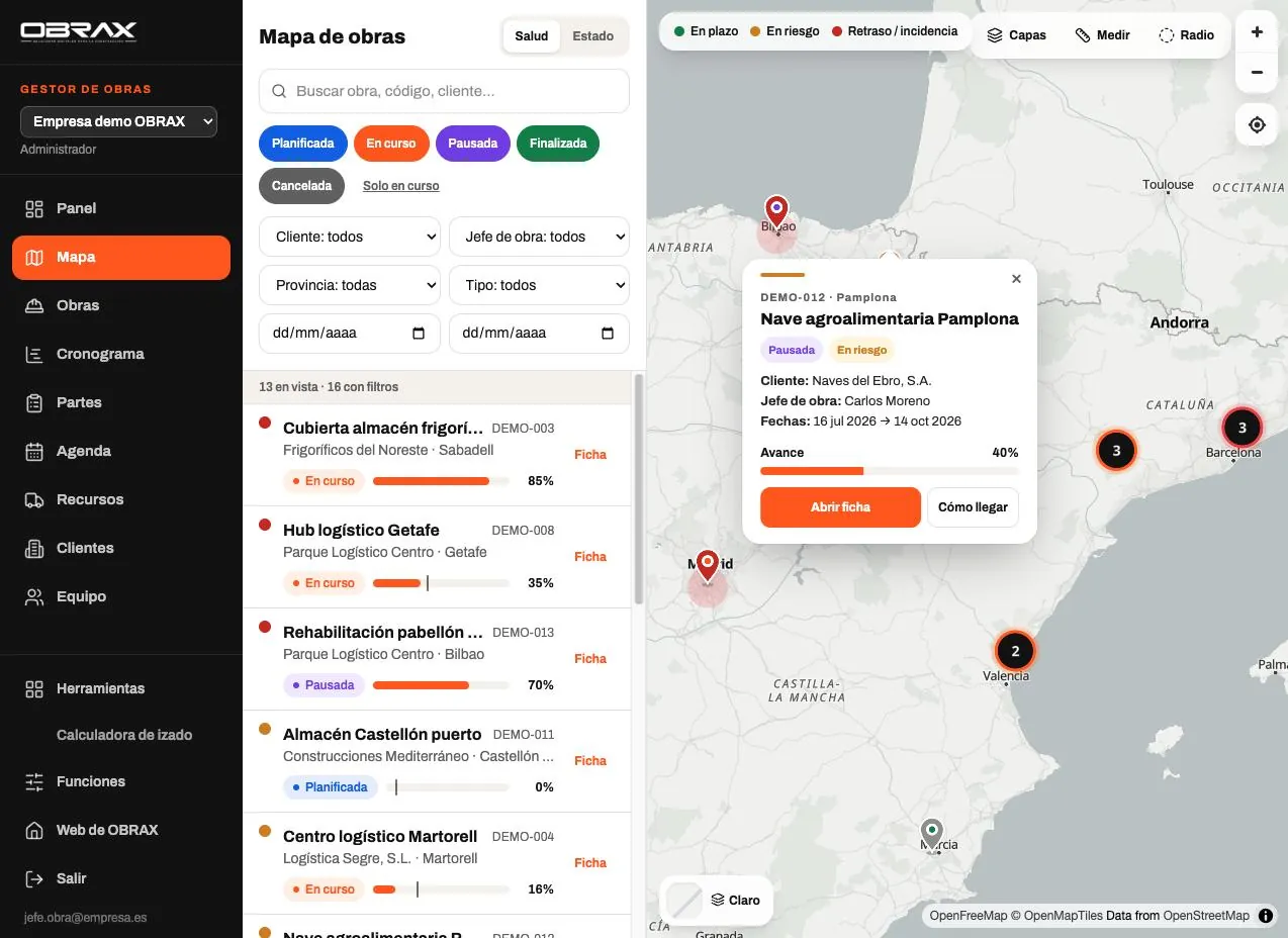 OBRAX: Todas tus obras en el mapa, con su estado