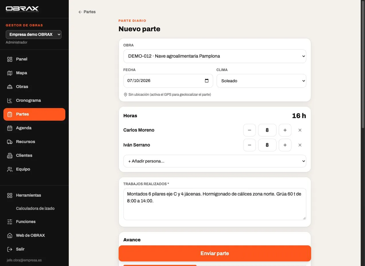 OBRAX: El parte diario desde el móvil, en dos minutos